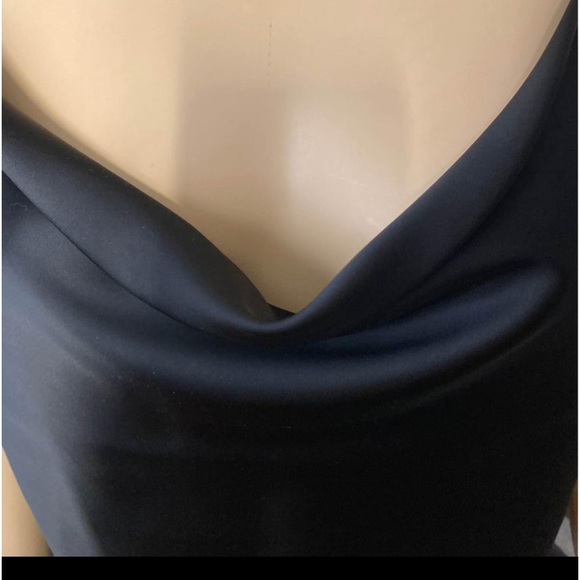 Black Satin size small Cami with Rhinestones - Picture 2 of 7